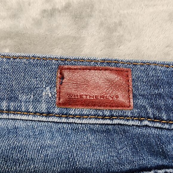 Whetherly Jeans Womens 29/8 Blue Brandon Distressed High Rise Ankle Straight Leg - Picture 5 of 15